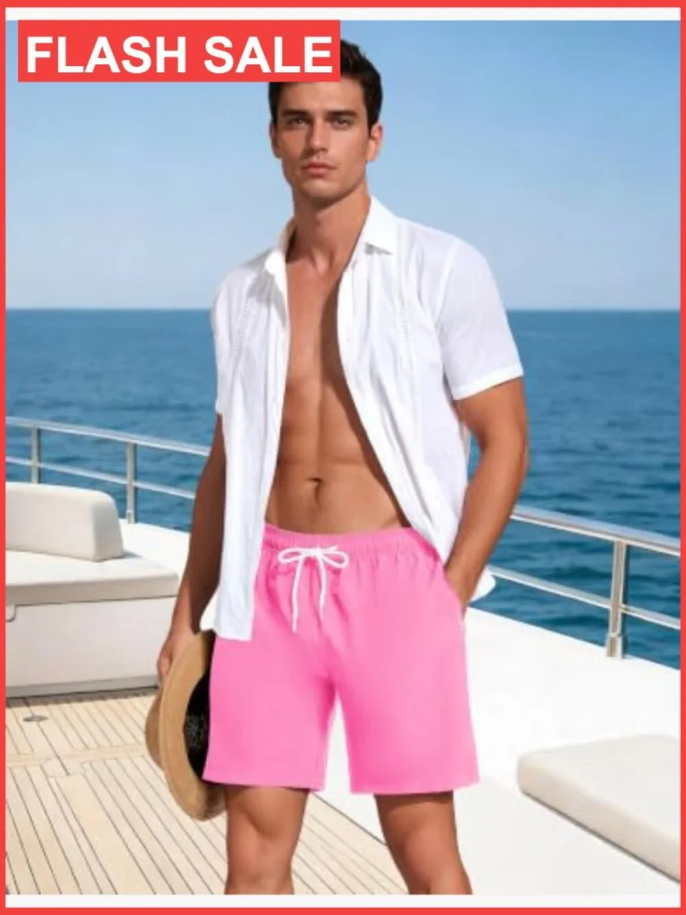 2 in 1 Compression Liner Swim Trunks Quick Dry with Zipper Pockets 7 Inch